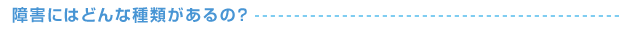 障害にはどんな種類があるの？